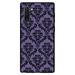 DistinctInk Case for Samsung Galaxy Note 10 (6.3 Screen) - Custom Ultra Slim Thin Hard Black Plastic Cover - Purple Black Damask Floral - Floral Damask Pattern