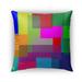 Kavka Designs blue; pink; peach; orange; green; red color theory blocks outdoor pillow with insert