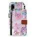 BC Pocket Wallet Case for Samsung Galaxy S20 FE 5G with Touch Tool - Pink Butterfly Flowers