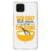 DistinctInk Clear Shockproof Hybrid Case for Google Pixel 4 XL (6.3 Screen) - TPU Bumper Acrylic Back Tempered Glass Screen Protector - You Only Lick Once - Lick the Bowl - Baking