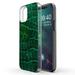 TalkingCase Clear TPU Phone Case Apple iPhone 12 12 Pro Green Alligator Print Light Weight Ultra Flexible Soft Touch Anti-Scratch