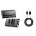 Bemz Accessory Bundle for Moto G6 Play/G6 Forge - PU Leather Belt Holster Card Slot Carry Case (Black) with Durable Fast Charge/Sync Micro USB Charger Cable (3.3 Feet) and Atom Cloth