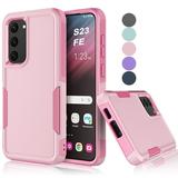 Samsung Galaxy S23 FE Case Sturdy Phone Case for Galaxy S23 FE 2023 6.4 inch Tekcoo Shockproof Protection Heavy Duty Armor Hard Plastic & Rubber Rugged Bumper 2-in-1 Case Cover -Pink