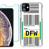 For Apple iPhone 11 Case Hybrid Bumper Phone Case with Tempered Glass Screen Protector by OneToughShield Â® - Airport Tag / Dallas