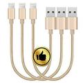 Charging Cables Short Lightning Nylon Braided USB Cable Charge/Data Sync USB Compatible for iPhoneX Case /8/8 Plus/7/7 Plus/6/6s Plus iPad Mini- Gold 8-inch 3-Pack