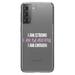 DistinctInk Clear Shockproof Hybrid Case for Galaxy S21+ PLUS 5G (6.7 Screen) - TPU Bumper Acrylic Back Tempered Glass Screen Protector - I Am Strong I Am Beautiful I Am Enough