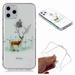 Dteck Clear Floral Case with Christmas Design for Kids Girls Women Girly Cute Slim Soft TPU Transparent Protective Cover For iPhone 11 (6.1 inch) Reindeer