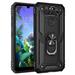 Dteck Hybrid Case For LG K31 / LG Aristo 5 Plus / LG Fortune 3 / LG Phoenix 5/Risio 4 360 Metal Rotating Ring Kickstand Hybrid Shockproof Duty Armor Protective Cover Case Black