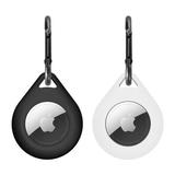 2 Pack Premium Silicone Airtag Apple Case Airtag Keychain Holder Anti-scratch Protective Cover Anti-fall Airtag Accesseries Protective Sleeve Cover Shell for Apple Airtag (Black & White)