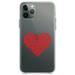 DistinctInk Clear Shockproof Hybrid Case for iPhone 12 / 12 PRO (6.1 Screen) - TPU Bumper Acrylic Back Tempered Glass Screen Protector - Red Floral Heart Clear