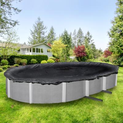 Blue Wave Oval Rugged Mesh Above Ground Winter Pool Cover