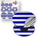 Decal Style Vinyl Skin Wrap 3 Pack for PopSockets Psycho Stripes Blue and White (POPSOCKET NOT INCLUDED) by WraptorSkinz