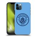 Head Case Designs Officially Licensed Manchester City Man City FC Badge Blue Obsidian Mono Hard Back Case Compatible with Apple iPhone 12 / iPhone 12 Pro