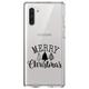 DistinctInk Clear Shockproof Hybrid Case for Samsung Galaxy Note 10 (6.3 Screen) - TPU Bumper Acrylic Back Tempered Glass Screen Protector - Merry Christmas Doodle Trees