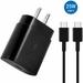 Original 25W USB-C Super Fast Charging Wall Charger for Samsung Galaxy M21s Charger Adapter with 3ft Type-C Cable - Black