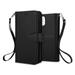 For Apple iPhone 11 Triple Layer Compartments Folio Leather Wallet Case Cover Black