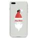 DistinctInk Clear Shockproof Hybrid Case for iPhone 7 PLUS / 8 PLUS (5.5 Screen) TPU Bumper Acrylic Back Tempered Glass Screen Protector - Santa Hat Merry Christmas