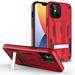 Zizo Transform Series for iPhone 12 / iPhone 12 Pro Case - Rugged Dual-layer Protection with Kickstand - Red