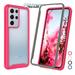 Galaxy S21 Plus 5G Case Sturdy Case for 2020 Galaxy S21 Plus 6.7 Njjex Hard Plastic Full-Body Rugged Transparent Clear Back Bumper Case Cover for Samsung Galaxy S21 Plus -Hot Pink