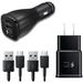 Adaptive Fast Charger Kit for Xiaomi Redmi Note 9S USB 2.0 Recharger Kit (Wall Charger + Car Charger + 2 x Type C USB Cables) Quick Charger-Black