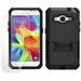 BEYOND CELL BLACK/BLACK RUGGED TRI-SHIELD SOFT SKIN HARD CASE COVER WITH STAND AND SCREEN PROTECTOR FOR BOOST MOBILE SAMSUNG GALAXY PREVAIL LTE SM-G360 (aka VERIZON GALAXY CORE PRIME)