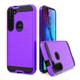 For Motorola Moto G Fast / G8 Dual layer Metal Brushed Shockproof Armor Hybrid Case Cover Purple