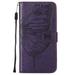 Allytech iPod Touch Case for iPod Touch 7th 6th 5th Generation PU Leather Butterfly Embossed Folio Flip Stand Shockproof Wallet Case Cover for Apple iPod Touch 7 2019 iPod Touch 6/5 Purple