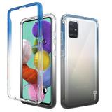 CoverON Samsung Galaxy A51 Clear Case with Two-Tone Colors Heavy Duty Full Body Shockproof Phone Cover - Gradient Series