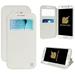 NEW BEYOND CELL WHITE INFOLIO WALLET CASE COVER WITH NOTIFICATION WINDOW AND TPU SKIN VIEWING STAND FOR SAMSUNG GALAXY S6 EDGE SM-G925 PHONE