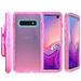 Samsung Galaxy S10 Transparent Defender Armor With Clip Hybrid Case Cover Pink