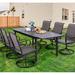 7/9-Piece Patio Dining Furniture Set with Dining Swivel Chairs and 1 Expandable Outdoor Dining Rectangle Table