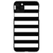 DistinctInk Case for iPhone 12/12 PRO (6.1 Screen) - Custom Ultra Slim Thin Hard Black Plastic Cover - Black & White Bold Horizontal Stripes