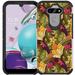 LG Aristo 5 / LG Phoenix 5 / LG Fortune 3 / LG Tribute Monarch / LG Risio 4 / LG K8x Case - Colorful Design Hybrid Armor Case Shockproof Dual Layer Protective Phone Cover - Gold and Purple Floral