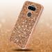 LG Phoenix 5 /Tribute Monarch /K8x Phone Case Glitter Mini Rhinestone Rugged Hybrid Rubber Hard PC Crystal Bling Diamonds Electroplated Cover ROSE GOLD for LG Tribute Monarch LG K8x LG Phoenix 5