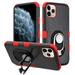 Apple iPhone 11 PRO Phone Case Hybrid Armor with 360Â° Rotation Metal Ring Holder Kickstand & Beer Bottle Opener Fits Magnetic Car Mount Shockproof Protective Cover BLACK RED for Apple iPhone 11 Pro