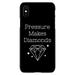 DistinctInk Case for iPhone X / XS (5.8 Screen) - Custom Ultra Slim Thin Hard Black Plastic Cover - Pressure Makes Diamonds - Black White - Inspirational Quote