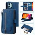 Dteck Case For iPhone 11 6.1 inch 2019 Luxury PU Leather 9 Card Holder Flip Magnetic Wallet Purse Case with Zipper Coin/Cash Pocket Fold Stand darkblue