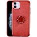 Mignova for iPhone 12 Mini 5.4 inch Case with Ring Holder Glitter Bling Cover for Girls Women Sparkly Pretty Fancy Cute Rhinestone with Kickstand TPU Case For iPhone 12 Mini 5.4 inch 2020(Red)