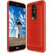 for LG Stylo 4 Carbon Fiber Design Lined Brushed TPU Case (Red)