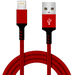 3ft Long MFI Certified Phone Charger Cable - Heavy-Duty Durable Braided Data Sync Lightning to USB Charging Cables Cords for iPhones - Red