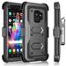 Galaxy S9 Plus Case Samsung Galaxy S9 Plus Holster Clip Tekcoo [Tshell] Shock Absorbing [Coal Black] Secure Swivel Locking Belt Defender Heavy Full Body Kickstand Carrying Tank Armor Cases Cover