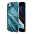 Marble Shell Case For iPhone SE 2020 Glossy Skin Gold Foil Soft TPU IMD Cover For Teen Girls Women Green Blue by Insten