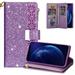 iPhone SE Case (2nd Generation 2020) iPhone 8 Case iPhone 7 Case Allytech Bling PU Leather Shockproof Kickstand Cards Slots Kickstand Wallet Cover for Apple iPhon SE 2 iPhone 8/ iPhone 7 Purple