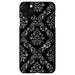 DistinctInk Case for iPhone 12 Pro MAX (6.7 Screen) - Custom Ultra Slim Thin Hard Black Plastic Cover - Black White Silver Grey Damask - Floral Damask Pattern