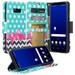 Galaxy S8 Plus Case SOGA [Pocketbook Series] PU Leather Magnetic Flip Design Wallet Case for Samsung Galaxy S8 Plus - Teal Polka Dot Chevron Piano Gift