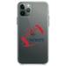 DistinctInk Clear Shockproof Hybrid Case for iPhone 12 / 12 PRO (6.1 Screen) - TPU Bumper Acrylic Back Tempered Glass Screen Protector - Red Blue Football - Patriots