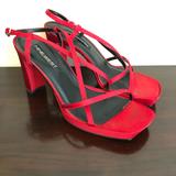 Nine West Shoes | 9.5 Vintage 1997 Nine West Chunky Heels | Color: Red | Size: 9.5