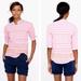 J. Crew Tops | J.Crew Neon Pink Stripe Embroidered Tribal Top | Color: Cream/Pink | Size: Xxs