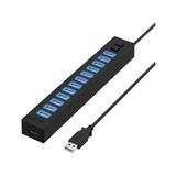 Sabrent 13 Port High Speed USB 2.0 Hub with Power Adapter And 2 Control Switches (HB-U14P)