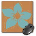 3dRose Turquoise Hawaiian Flowers On A Brown Background Mouse Pad 8 by 8 inches